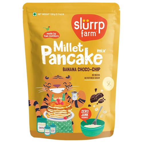 Slurrp Farm Banana Chocochip Pancake Mix - No Maida, Eggless Instant Healthy Breakfast, 150 g  No Preservatives, No Maida