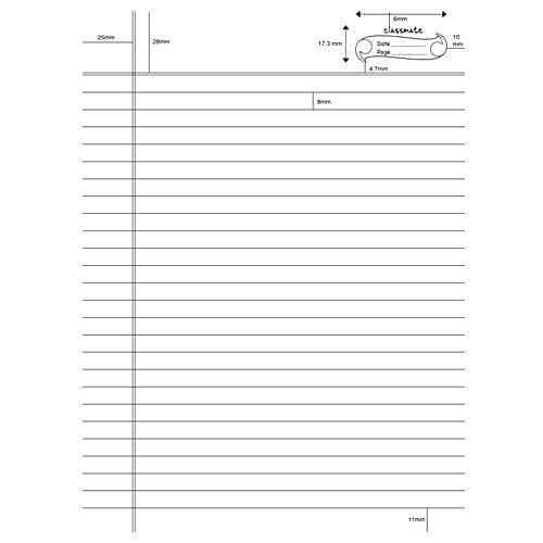 Classmate Single Line With Interleaf 172 Pages Soft Bound King Size Notebook, 1 pc Whiter, Brighter Pages
Durable Binding
