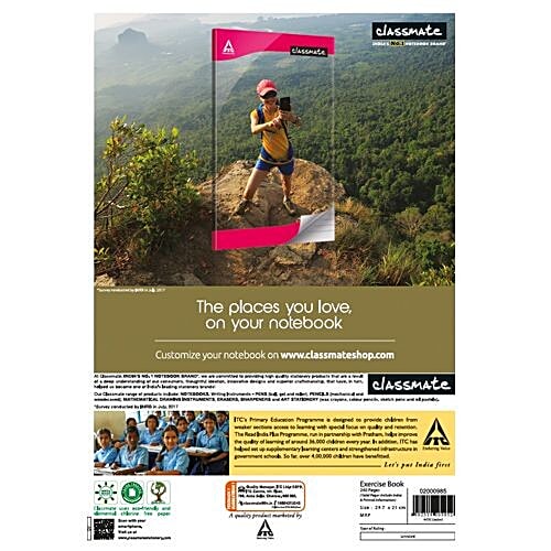 Classmate A4 Long Notebook - 240 Pages, 29.7 cm x 21 cm, Unruled, 1 pc  Customise Notebook
 Variety of Covers