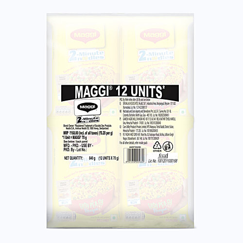 MAGGI  2-Minute Noodles Masala, 840 g (Pack of 12) 