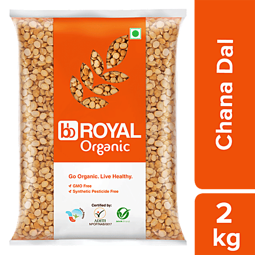 bb Royal Organic - Chana Dal/Channa Unpolished, 2 kg  