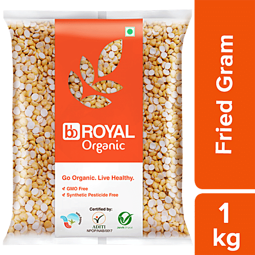 bb Royal Organic Fried Gram/Bhuna Chana, 1 kg  GMO Free, Synthetic Pesticide Free