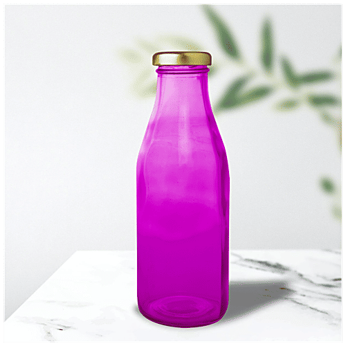 Glass Ideas  Bottle - Pink, For Milk/Water/Juice, 300 ml  Freezer & Refrigeration Safe