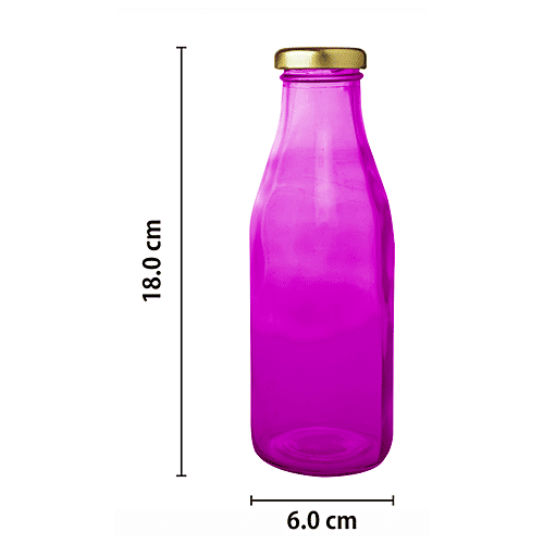 Glass Ideas  Bottle - Pink, For Milk/Water/Juice, 300 ml  Freezer & Refrigeration Safe