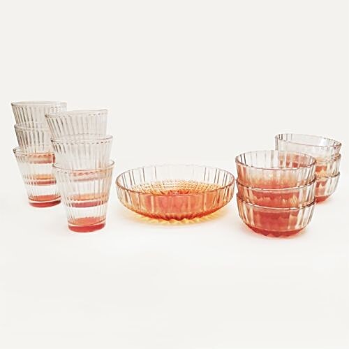 Glass Ideas  Snacks Serving Glass Set - Orange, 13 pcs  