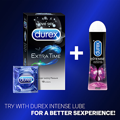 Durex Extra Time Condom, 10 pcs  Special Performa Lubricant