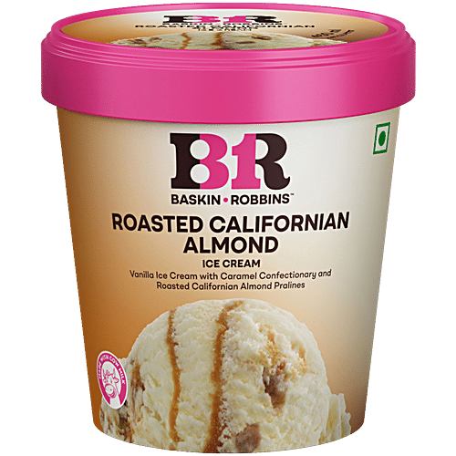 Baskin Robbins Ice Cream - Roasted Californain Almond, Made with Cow Milk, 450 ml  Creamy Delight
 Almond Praline Goodness