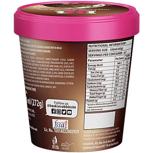 Baskin Robbins Ice Cream - Three Cheers Chocolate, 450 ml