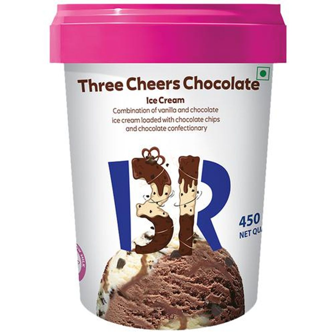 Baskin Robbins Ice Cream - Three Cheers Chocolate, with Chocolate Chips & Chocolate Confectionery, Made with Cow Milk, 450 ml 