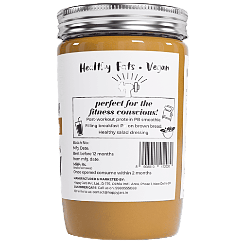 Buy Happy Jars Peanut Butter Unsweetened, Creamy Online at Best Price