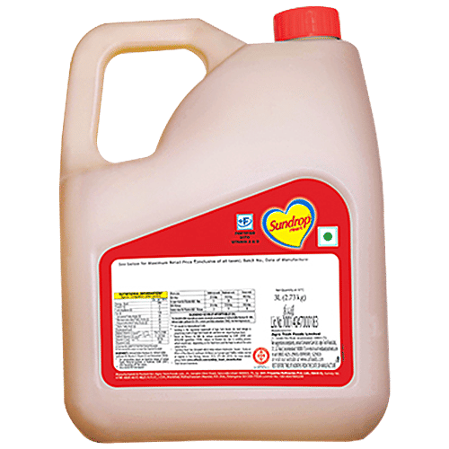 Sundrop Heart  Rice Bran & Sunflower Oil, 3 L Jar with Natural Vitamin & Oryzanol