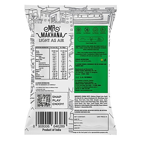 MR. MAKHANA Super Snack - Pudina Party, 20 g Gluten Free