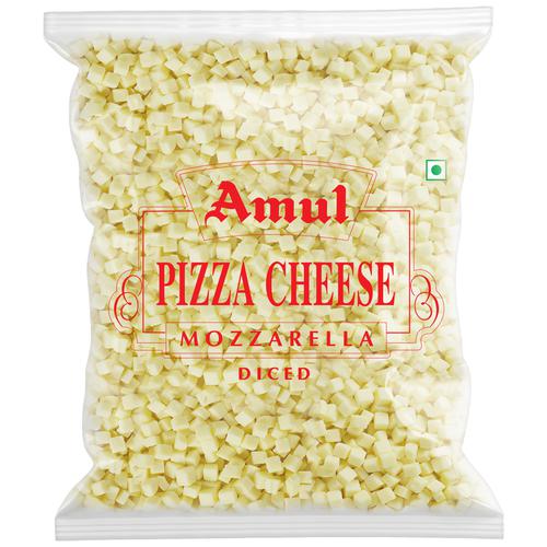 Amul Mozzarella Pizza Cheese Diced, 1 kg Pouch Zero Added Sugar