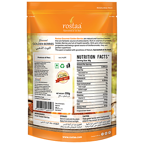 Rostaa Golden Berries, 200 g  