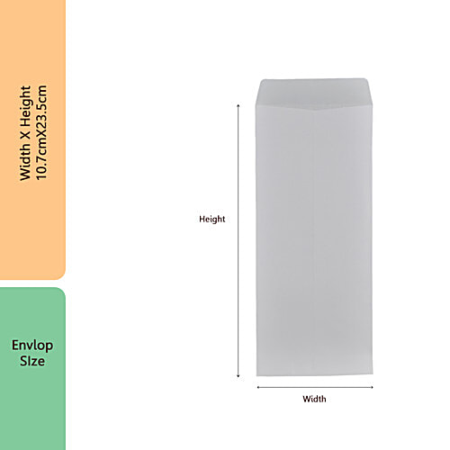 Ravi White Envelope - 23.5 x 10.7 cm, 50 pcs  Versatile Packaging
 Keeps Documents Organised