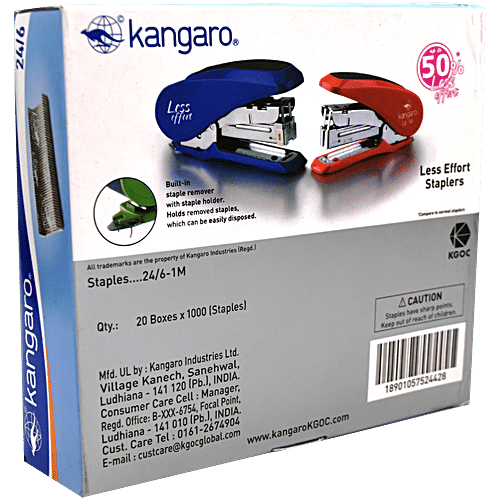 KANGARO  24/6 Stapler Pins, 20 pcs  Efficient Stapling
 Organised Documents