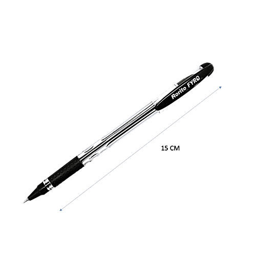 Rorito Fyro Ball Pens - 0.7 mm Meta Tip, Black, 5 pcs