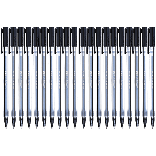 Nataraj 621 Mist Ball Pens - Black Ink, 20 pcs  Comfortable Grip, Non-Fading Ink, Smooth Writing