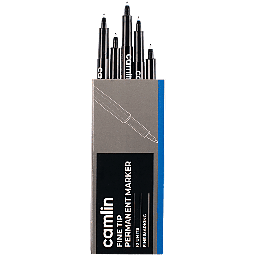 Camlin Kokuyo Marker Pen - Blue OHP, 10 pcs  OHP/CD/DVD Marker, UltraFine Tip