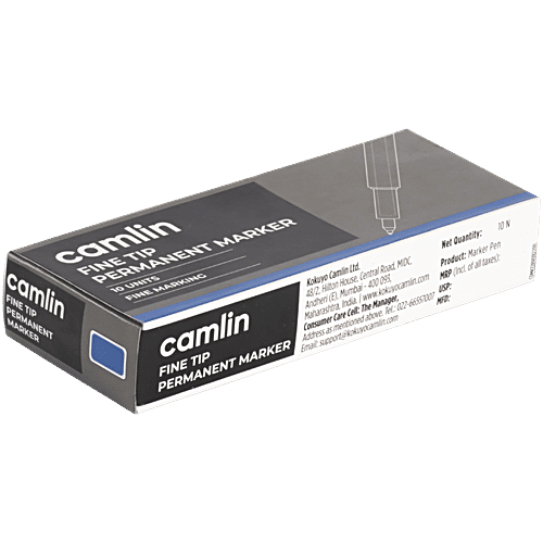 Camlin Kokuyo Marker Pen - Blue OHP, 10 pcs  OHP/CD/DVD Marker, UltraFine Tip