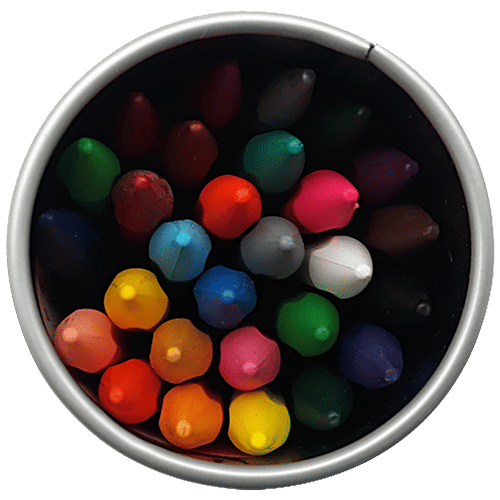 Doms Plastic Crayon, 24 shades Round Tin 