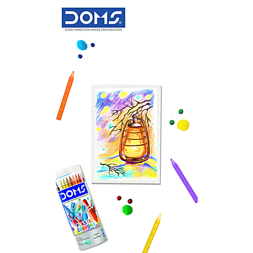 Doms Plastic Crayons, 28 pcs (Get Free Eraser)