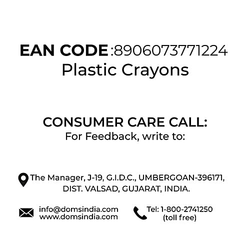 Doms Plastic Crayons, 28 pcs (Get Free Eraser)