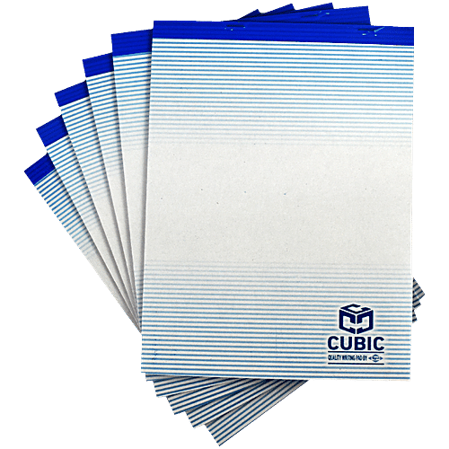 Cubic Ruled 57 GSM 80 Pages 1/6th Size Scribbling Pads - 21.84 x 18.29 cm, 6 pcs  Lightweight & Portable for Quick Notes & Sketching