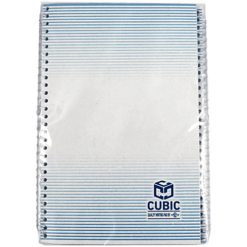Cubic Ruled 80 Pages 1/4th Size Spiral Pad Wire-Bound Notebooks - 27.94 x 21.34 cm, 6 pcs (Pack of 6) 