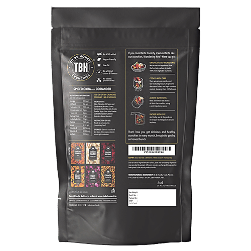 To Be Honest Spiced Okra With Coriander & Mint - Real Vegetable Snack, 25 g Gluten Free