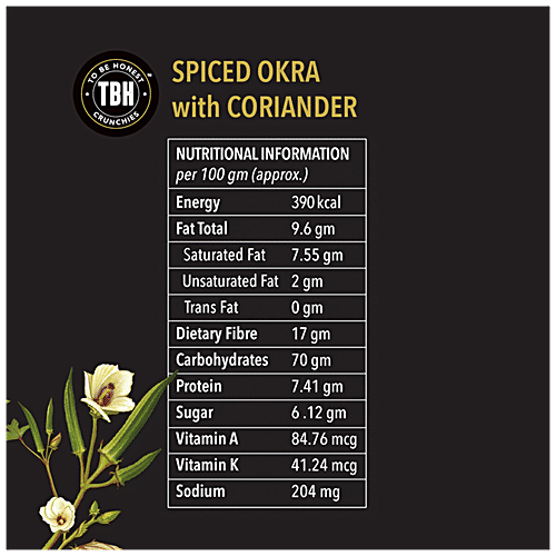 To Be Honest Spiced Okra With Coriander & Mint - Real Vegetable Snack, 25 g Gluten Free