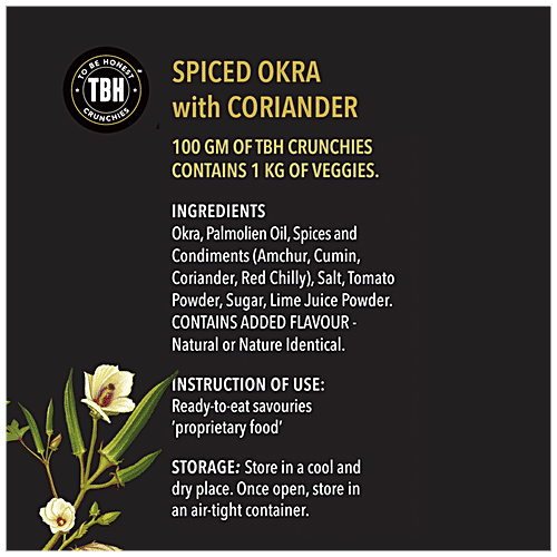 To Be Honest Spiced Okra With Coriander & Mint - Real Vegetable Snack, 25 g Gluten Free