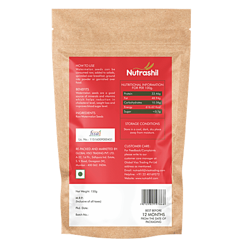 Nutrashil Seeds - Watermelon, 150 g  Good Source of Minerals & Vitamins