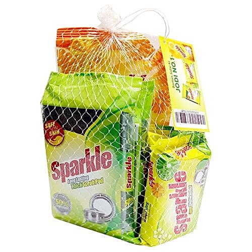 Buy Sparkle Combo Dishwasher Bar + Dishwasher Liquid + Scrub Online