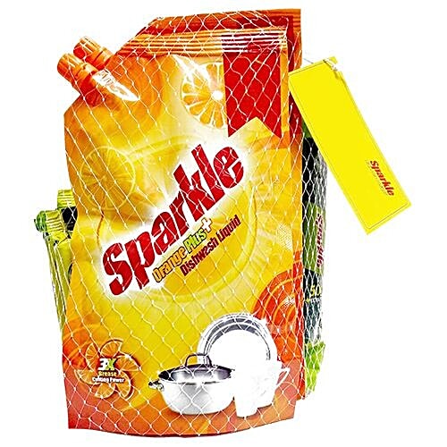 Buy Sparkle Combo Dishwasher Bar + Dishwasher Liquid + Scrub Online