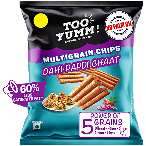 Too Yumm! Dahi Papdi Chaat Flavour Multigrain Chips, 41 g  Zero Cholesterol, Protein Snack
