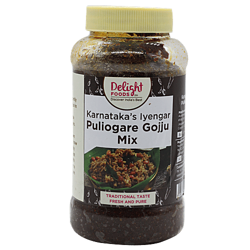 Delight Foods Puliyogare Gojju Mix - Karnataka's Iyengar, 500 g  