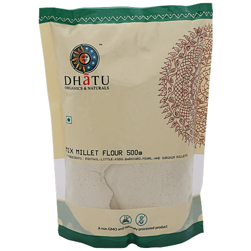 Dhatu Organics & Naturals Organic Mixed Millet Flour, 500 g  Non GMO, Free from Preservatives