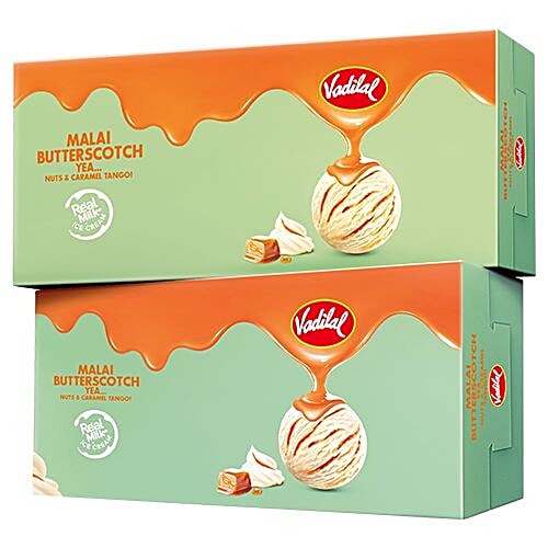 Buy VADILAL Ice Cream Malai Butterscotch Online at Best Price of Rs