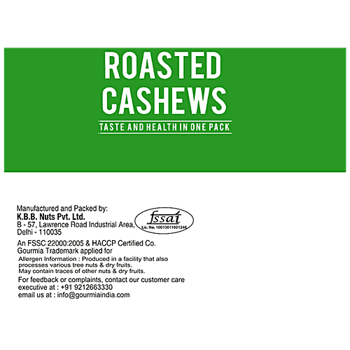 Gourmia Cashews - Roasted, Tangy Masala, Large, 200 g  No Cholesterol, No Trans Fat