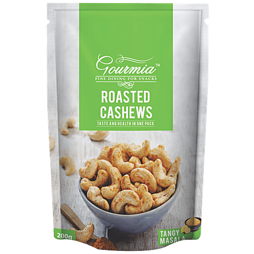 Gourmia Cashews - Roasted, Tangy Masala, Large, 200 g  No Cholesterol, No Trans Fat