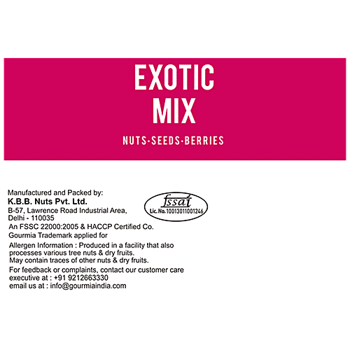 Gourmia Exotic Mix - With Macadamias, Seeds & Strawberries, 200 g  