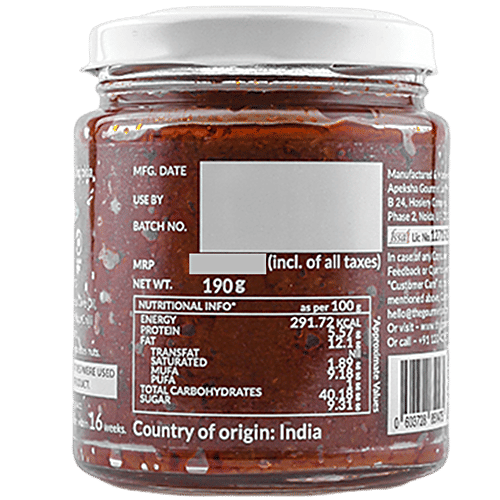 The Gourmet Jar Spread - Fiery, Sundried, Tomato, With Naga Chilli, 190 g  With Natural Ingredients