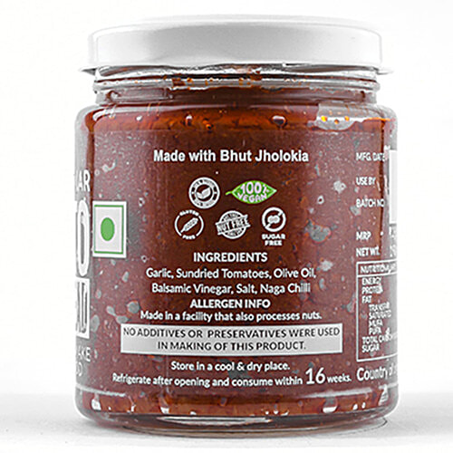 The Gourmet Jar Spread - Fiery, Sundried, Tomato, With Naga Chilli, 190 g  With Natural Ingredients