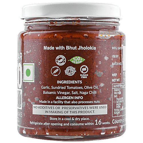 The Gourmet Jar Spread - Fiery, Sundried, Tomato, With Naga Chilli, 190 g  With Natural Ingredients