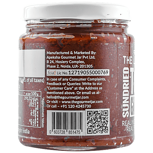 The Gourmet Jar Spread - Fiery, Sundried, Tomato, With Naga Chilli, 190 g  With Natural Ingredients