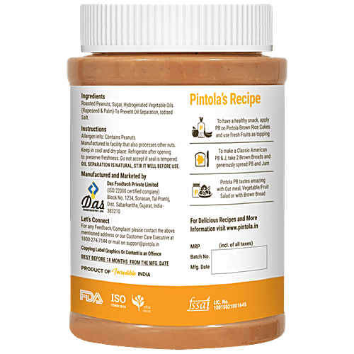 Pintola Classic Peanut Butter - Crunchy, 1 kg  