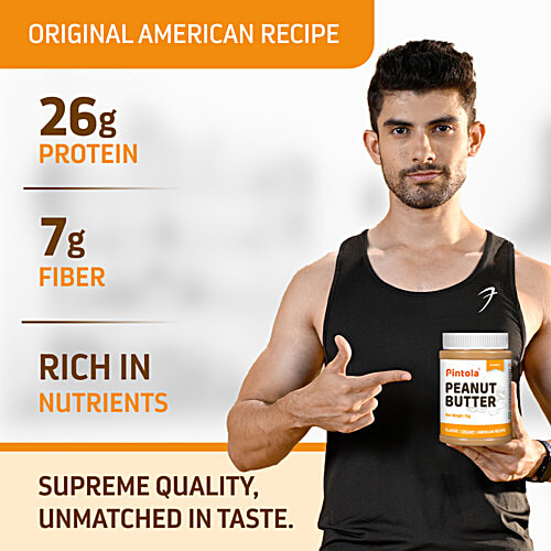 Pintola Peanut Butter - Crunchy, Classic, Original American Recipe, With 26g Protein, 2.5 kg  