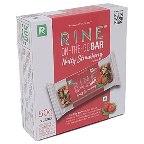 RINE Granola Bar - Nutty Strawberry, 50 g Pack of 6 