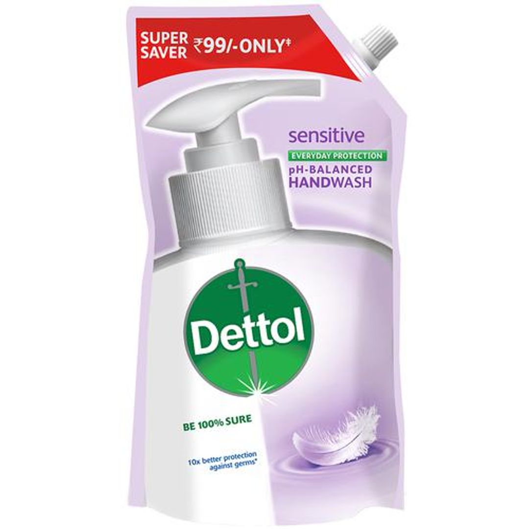 Dettol pH-Balanced Handwash - Sensitive, 10X Better Protection Against Germs, 675ml 